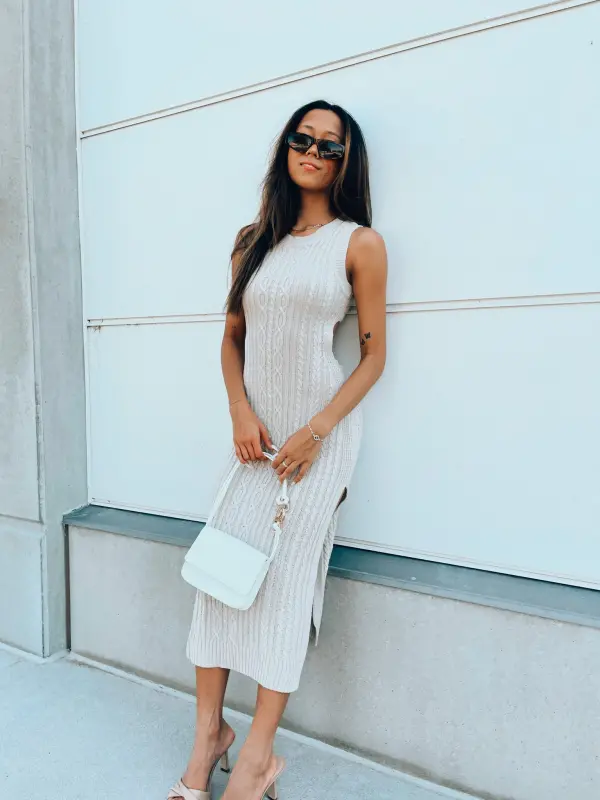 Sleeveless Midi Sweater Dress